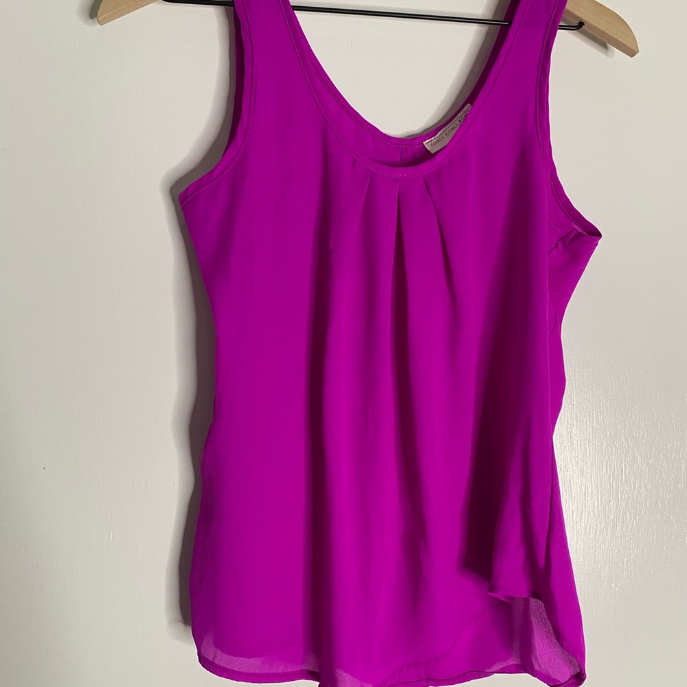 a'gaci Fuchsia Tank Top Button Back